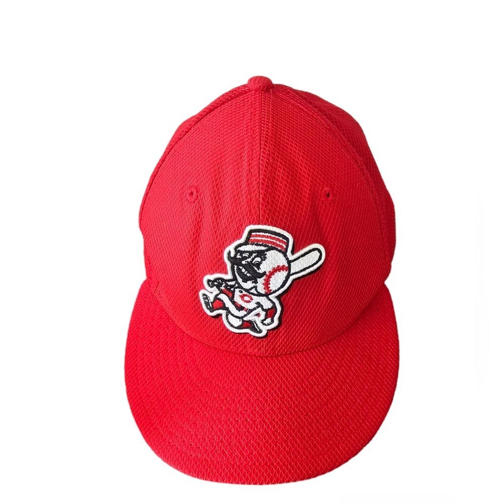 New Era Cincinnati Reds 59FIFTY Fitted Hat Red Mr Redlegs MLB Cap 6 3/4 Gameday